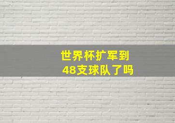 世界杯扩军到48支球队了吗