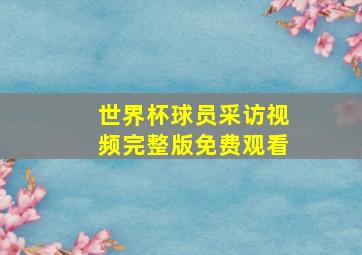 世界杯球员采访视频完整版免费观看