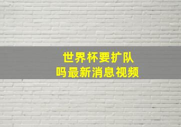 世界杯要扩队吗最新消息视频