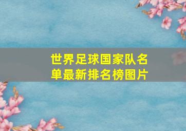 世界足球国家队名单最新排名榜图片