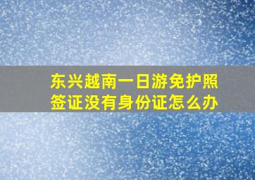 东兴越南一日游免护照签证没有身份证怎么办