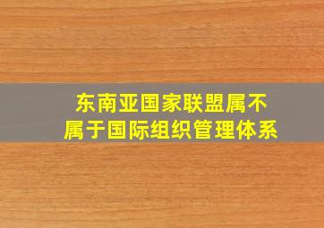 东南亚国家联盟属不属于国际组织管理体系