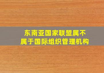 东南亚国家联盟属不属于国际组织管理机构