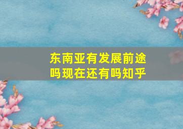 东南亚有发展前途吗现在还有吗知乎