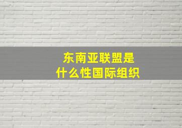 东南亚联盟是什么性国际组织