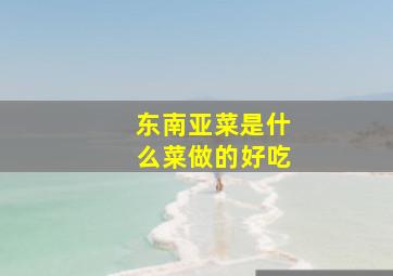 东南亚菜是什么菜做的好吃