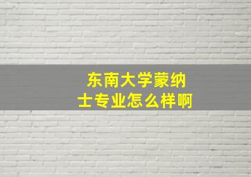 东南大学蒙纳士专业怎么样啊