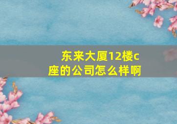 东来大厦12楼c座的公司怎么样啊