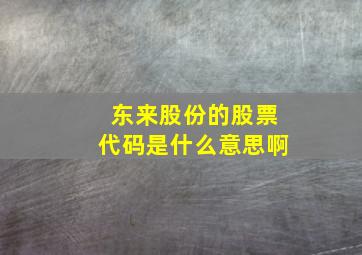 东来股份的股票代码是什么意思啊