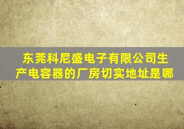 东莞科尼盛电子有限公司生产电容器的厂房切实地址是哪