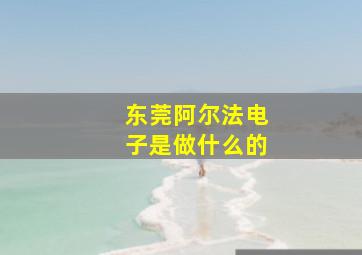 东莞阿尔法电子是做什么的