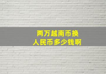 两万越南币换人民币多少钱啊