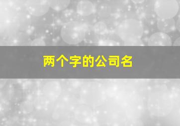 两个字的公司名