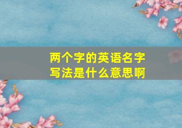 两个字的英语名字写法是什么意思啊