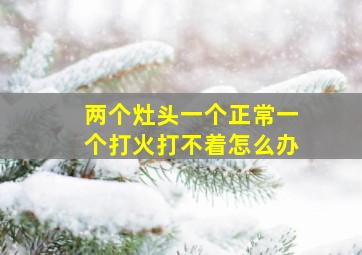 两个灶头一个正常一个打火打不着怎么办