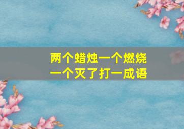 两个蜡烛一个燃烧一个灭了打一成语