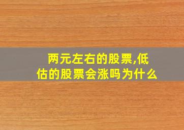 两元左右的股票,低估的股票会涨吗为什么