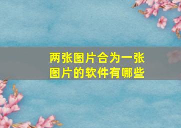 两张图片合为一张图片的软件有哪些