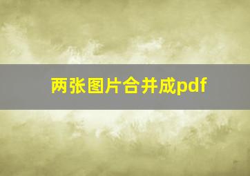 两张图片合并成pdf