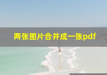 两张图片合并成一张pdf