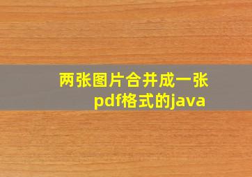 两张图片合并成一张pdf格式的java