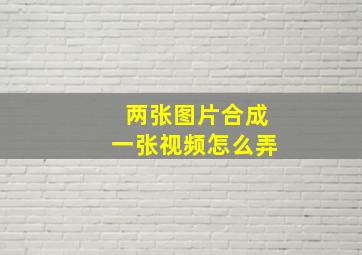 两张图片合成一张视频怎么弄