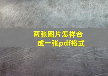 两张图片怎样合成一张pdf格式