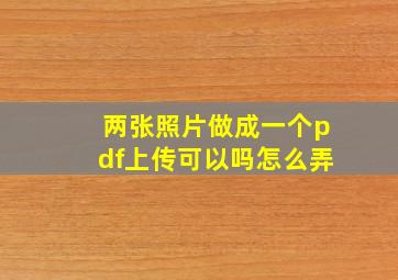 两张照片做成一个pdf上传可以吗怎么弄