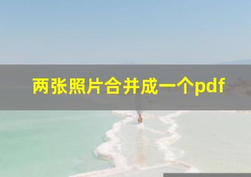 两张照片合并成一个pdf