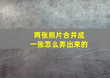 两张照片合并成一张怎么弄出来的