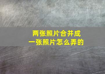 两张照片合并成一张照片怎么弄的