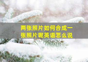 两张照片如何合成一张照片呢英语怎么说