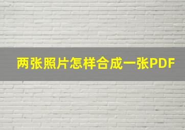 两张照片怎样合成一张PDF