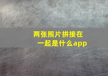 两张照片拼接在一起是什么app