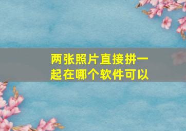 两张照片直接拼一起在哪个软件可以