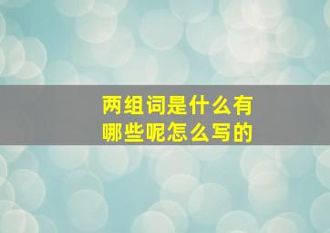 两组词是什么有哪些呢怎么写的