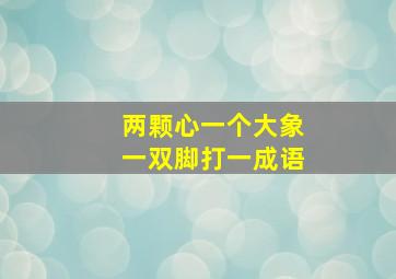 两颗心一个大象一双脚打一成语