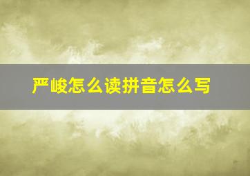 严峻怎么读拼音怎么写