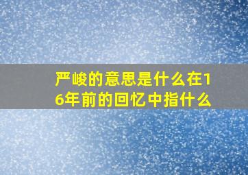 严峻的意思是什么在16年前的回忆中指什么