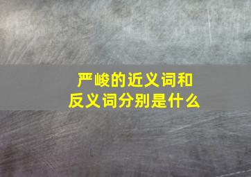 严峻的近义词和反义词分别是什么