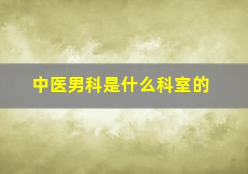 中医男科是什么科室的