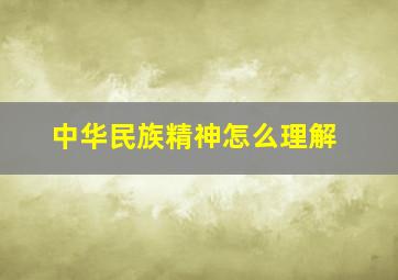 中华民族精神怎么理解