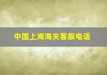 中国上海海关客服电话