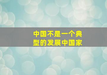 中国不是一个典型的发展中国家