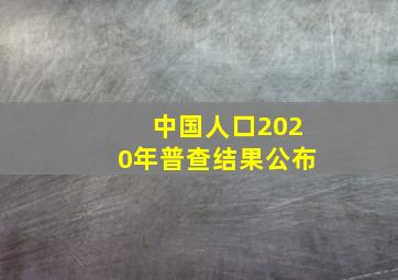 中国人口2020年普查结果公布