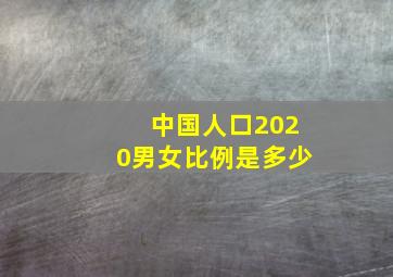 中国人口2020男女比例是多少