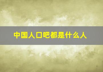 中国人口吧都是什么人