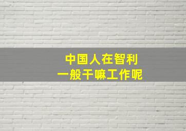 中国人在智利一般干嘛工作呢