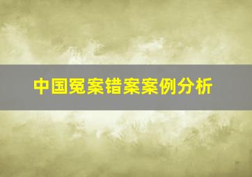 中国冤案错案案例分析