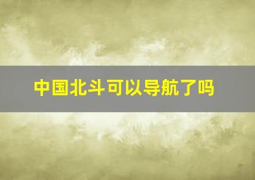 中国北斗可以导航了吗